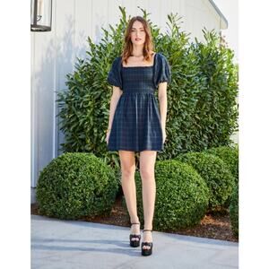 Maxwell & Geradline The Sarah Short Tartan Plaid Mini Dress Preppy Blackwatch M